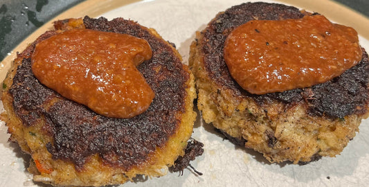 Crabcakes with Dude Wow Cocktail Sauce