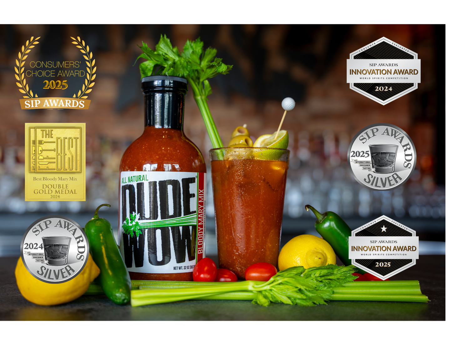 2 pack -DUDE WOW ALL NATURAL BLOODY MARY MIX