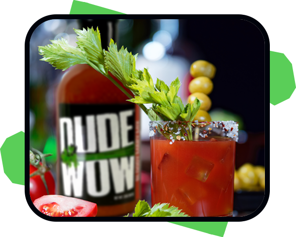 Dude Wow Bloody Mary with garnish